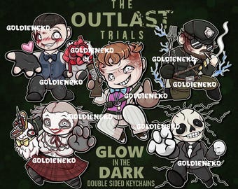 EN STOCK Llaveros que brillan en la oscuridad de Outlast Trials (3&quot;) / Mother Gooseberry, Officer Leland Coyle, Franco Barbi, Skinner Man, Eddie Gulskin