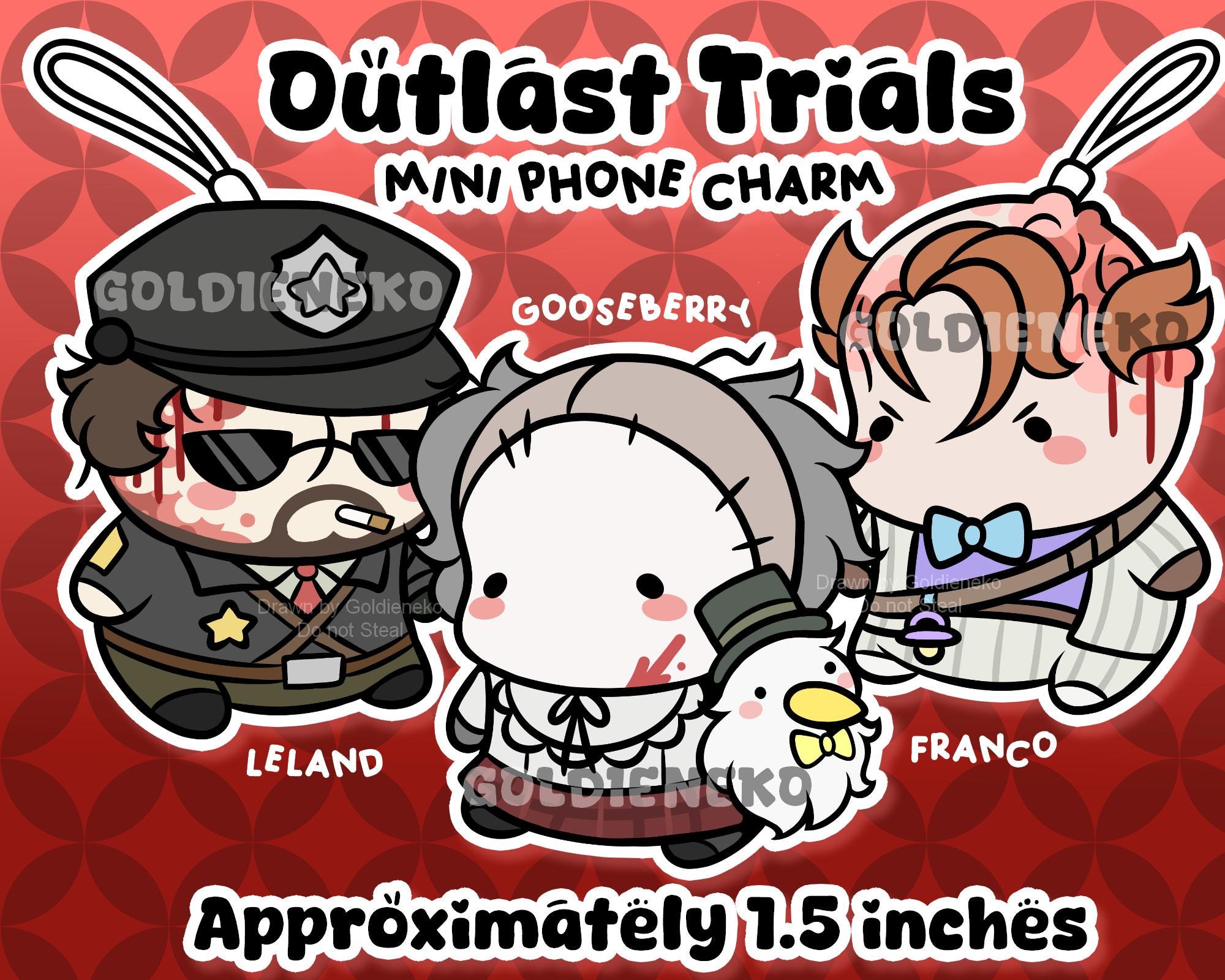 EN STOCK / Mini llaveros para teléfono de Mother Gooseberry, Franco Barbi y Leland Coyle, The Outlast Trials