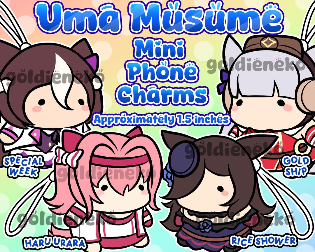 Uma Musume Haru Urara, Rice Shower, Special Week and Goldship Chibi ...