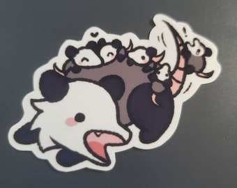 Mama Opossum Scream Chaotische Trash Cat Meme Vinyl 3" Sticker