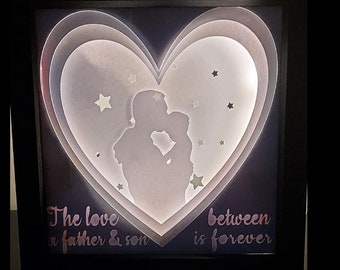 Dad and baby layered shadowbox svg - digital download for cricut silhouette