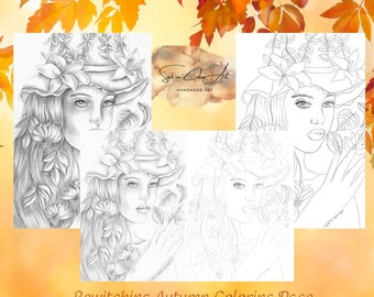 Coloring Page / Page de coloriage - Bewitching Autumn - Hand drawing page