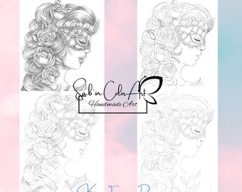 Coloring Page / Page de coloriage - Kiss From A Rose New Version - Hand drawing page