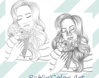 The Scent of Flowers -Page de coloriage / Coloring Page - Handmande / No IA
