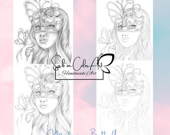 Coloring Page / Page de coloriage - Mysterious Butterfly - Hand drawing page