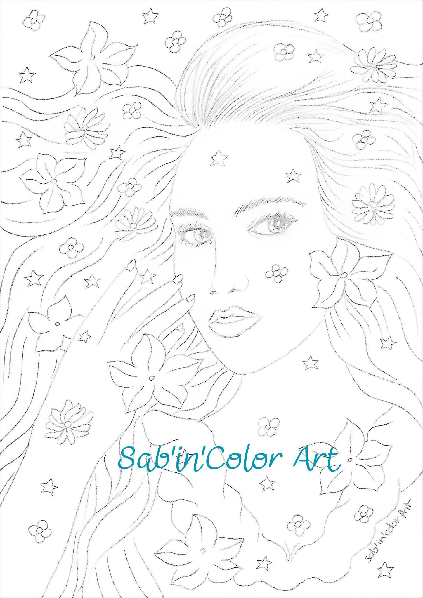 2 Coloring Pages/ 2 Coloring Pages - Cosmos Night + Night Sky ...