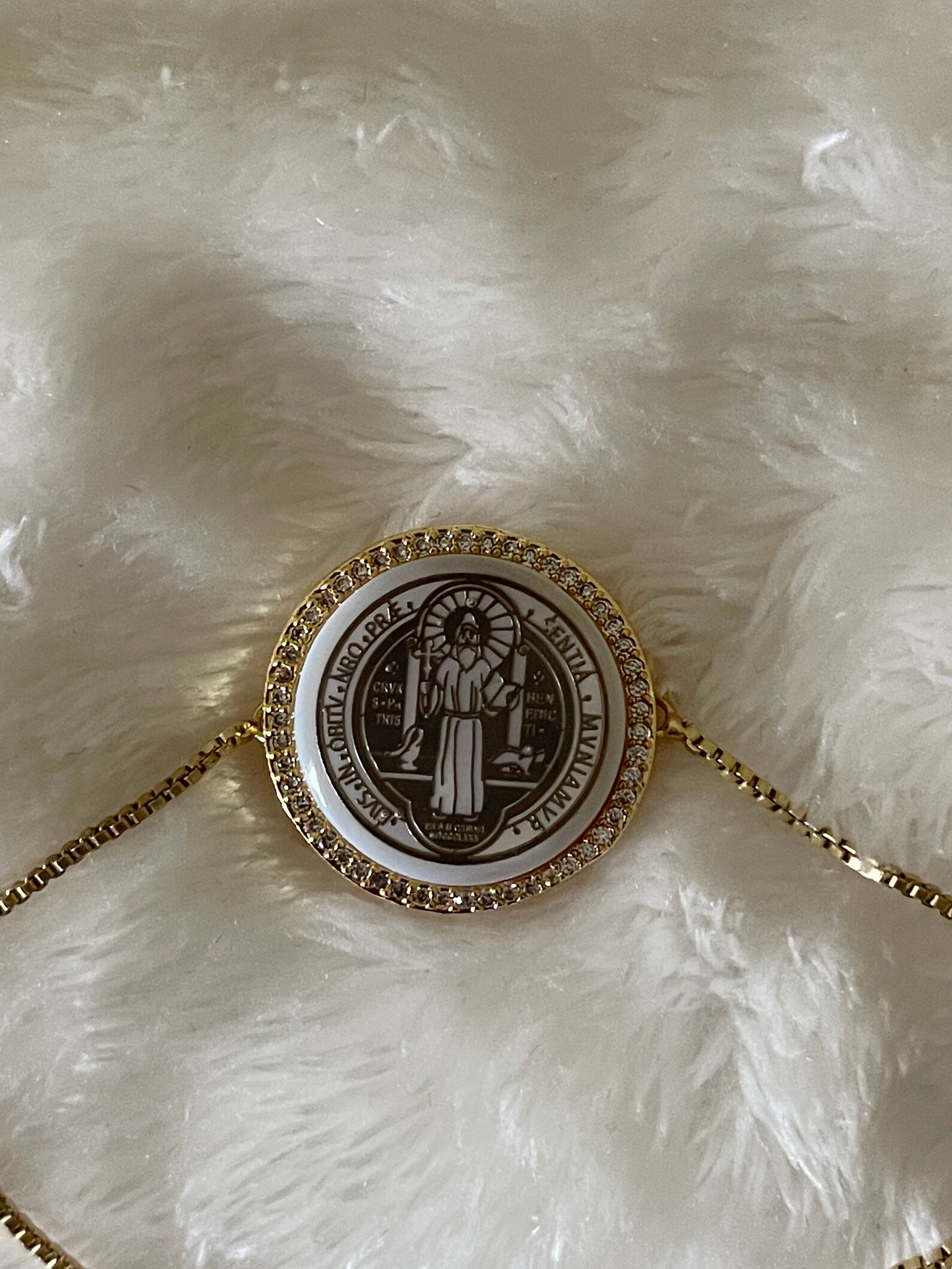 St. Benedict Gold Plated Bracelet | Etsy