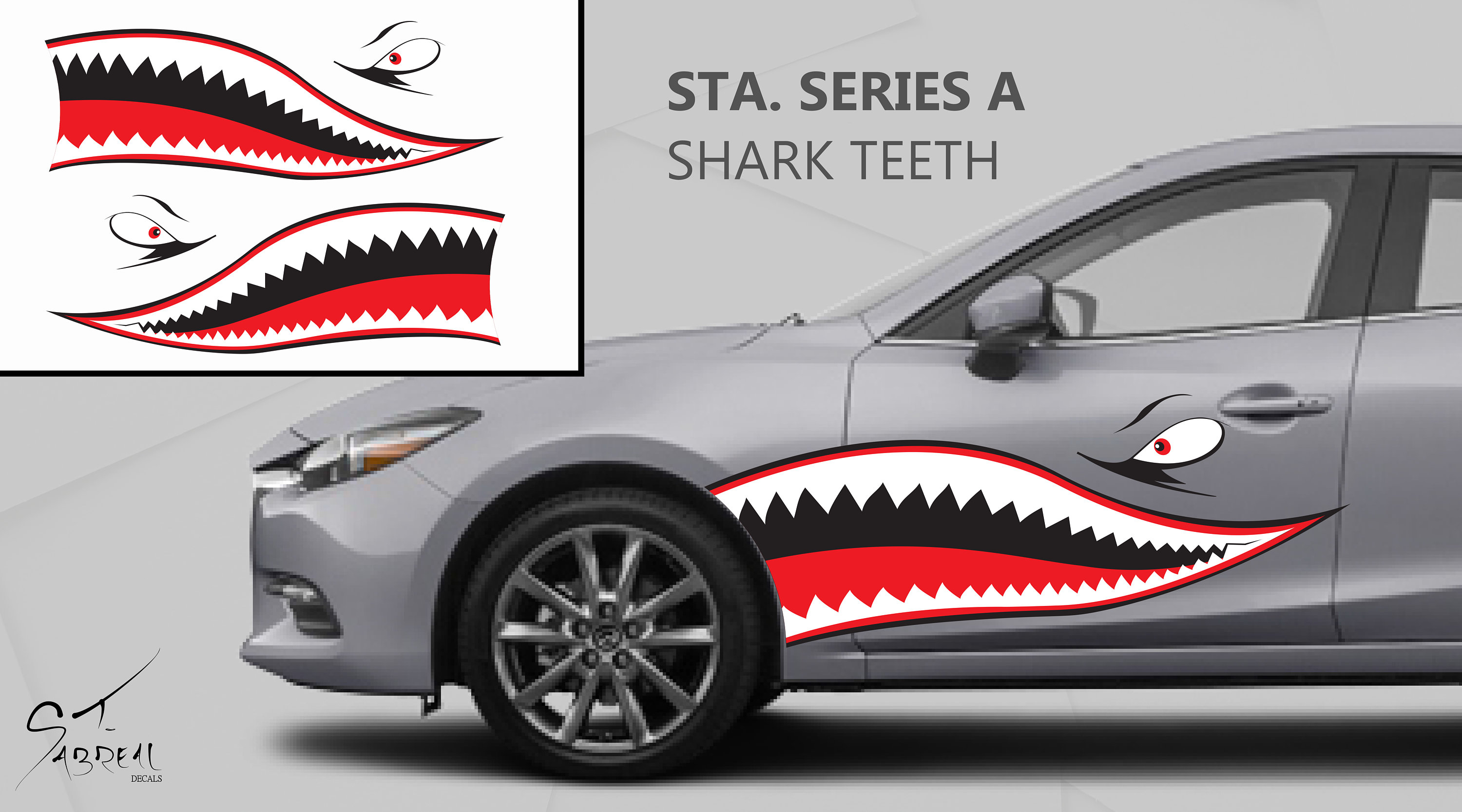 2x 2PC Shark Teeth Car sticker decal | Etsy