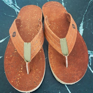 New soft padding - Eco-friendly waterproof cork sandals, flip-flops made from biodegradable cork and natural latex, hand made in Portugal
