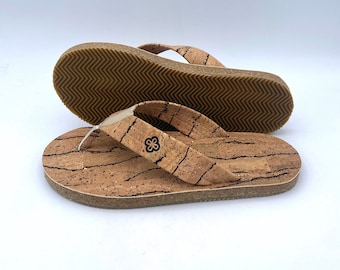 Nuevo acolchado suave: sandalias de corcho impermeables y ecológicas, chanclas hechas de corcho biodegradable y látex natural, hechas a mano en Portugal