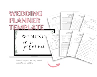 Ultieme digitale en afdrukbare bruiloftplanner: afdrukbare en PLR-sjabloon van 130 pagina's