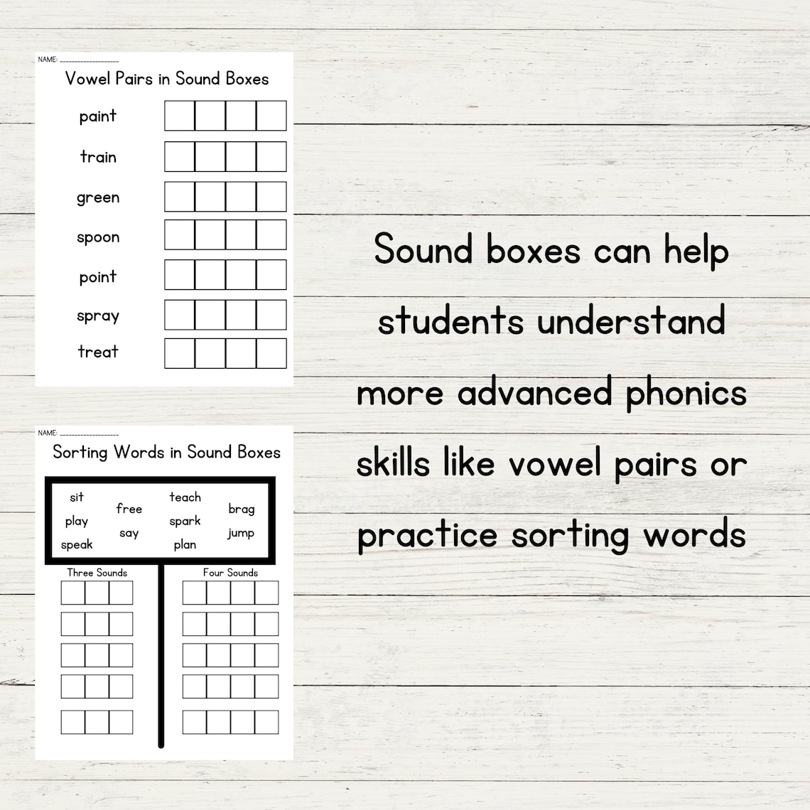 Sound Boxes Phonics Activities Word Work Lessons Etsy