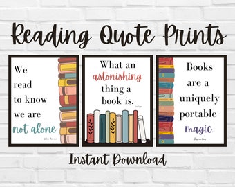Impresión de cita de lectura / Póster de cita de lectura / Decoración de aula de lectura / Decoración de profesor de lectura / Pósteres de lectura para aula / Decoración de biblioteca