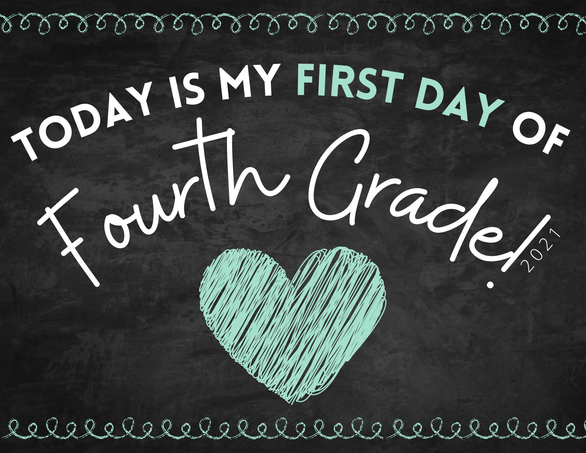 First Day of School Posters Chalkboard Theme First Day Sign Its My ...