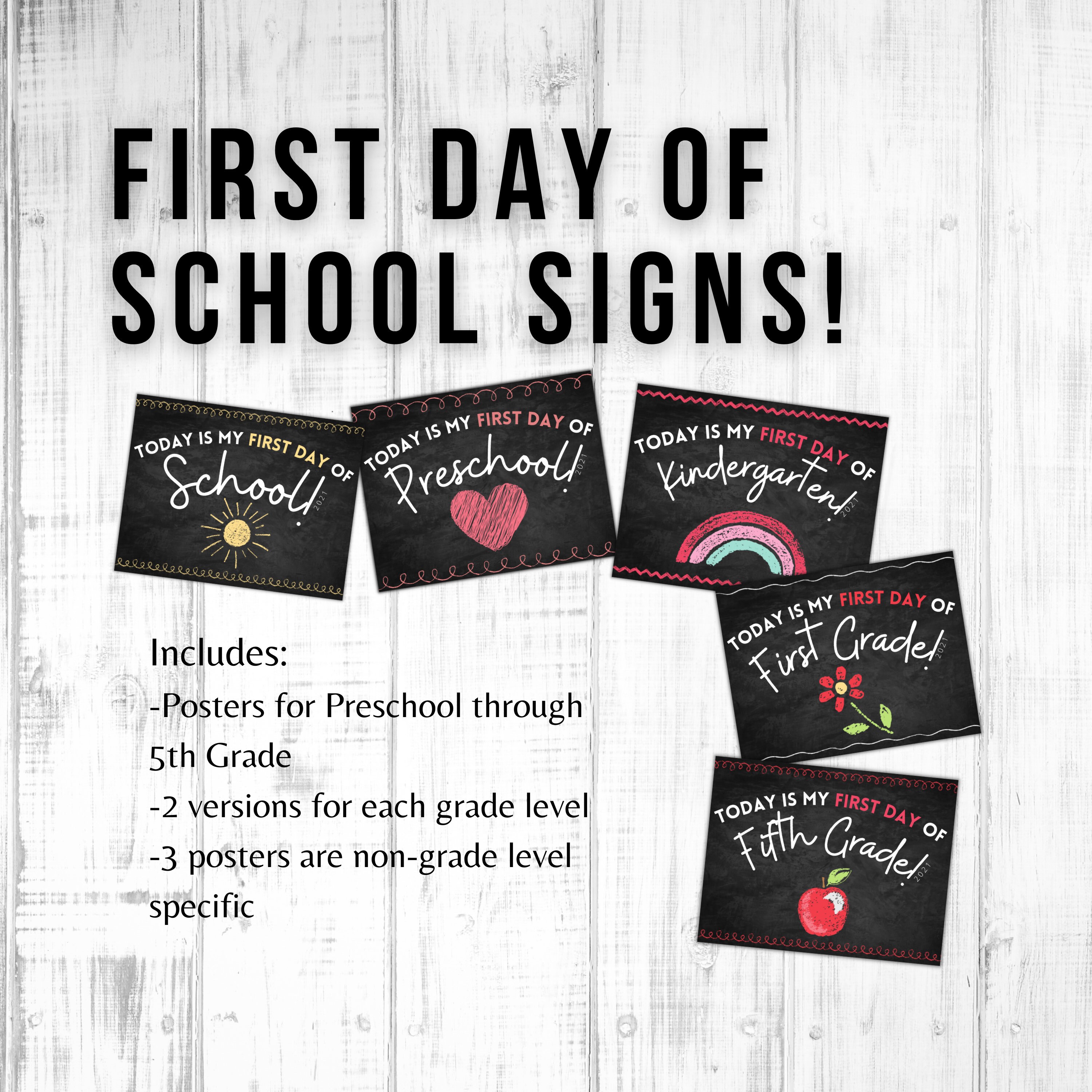 First Day of School Posters | Chalkboard Theme First Day Sign | Its My ...