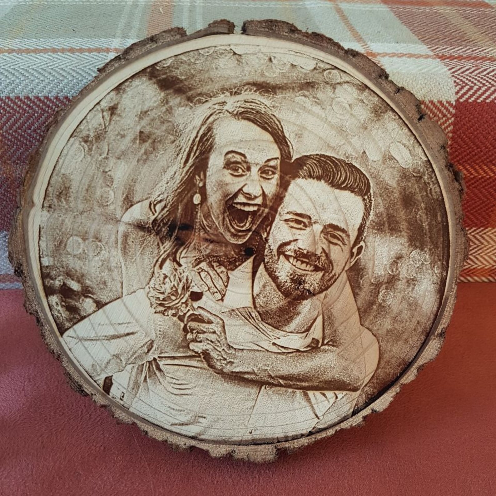 Laser Engraved Personalised Wooden Log Slice Etsy