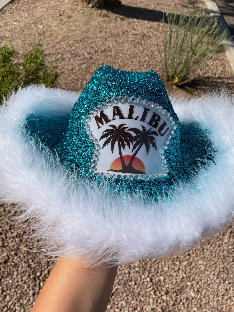 Glitter Cowgirl Hat Malibu Etsy