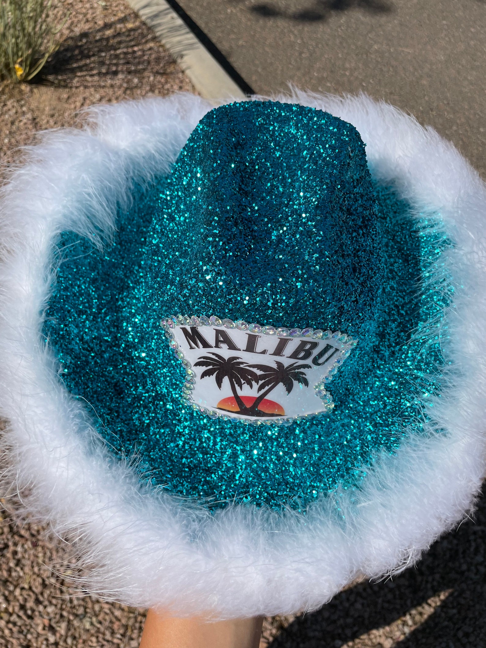 Glitter Cowgirl Hat Malibu Etsy