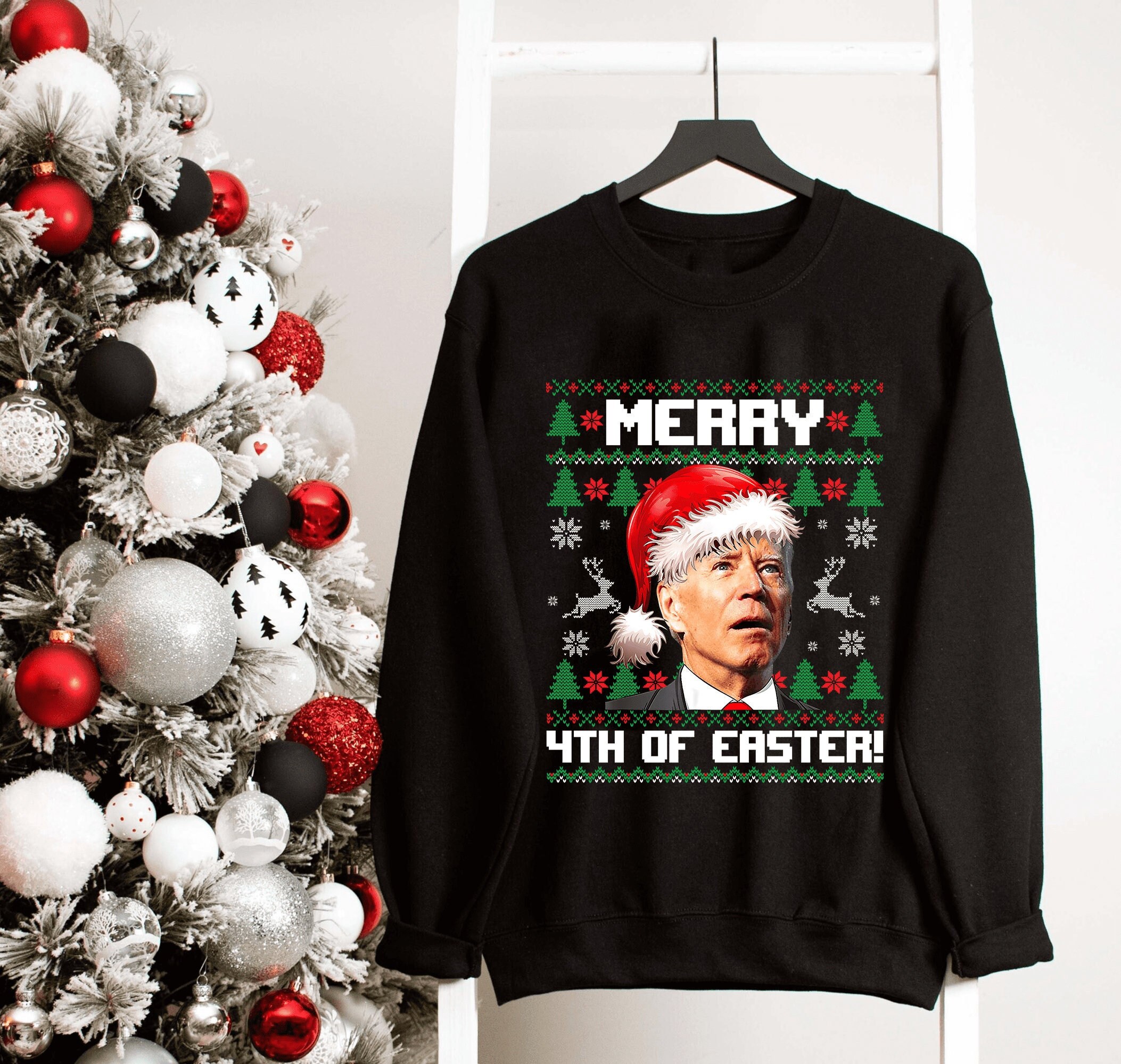 Santa Joe Biden Merry 4th of Easter Ugly Sweater Christmas - Etsy