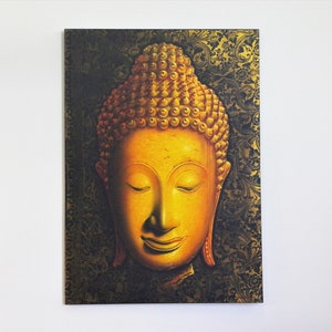 Quadro buddha su tela-Buddha Poster e Stampe-Buddha Stampa su tela-Immagine  di Buddha in Oro E Nero-Fiore di loto Quadri Astratti Moderni Religione
