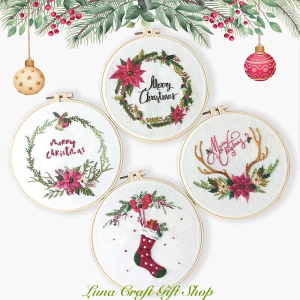 Christmas Embroidery Kit Etsy Canada