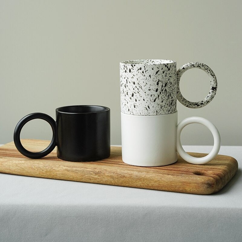 Ensemble de Tasse Design, à Café Style Nordique, Cadeau Déco Maison, Céramique, Minimaliste, Moderne