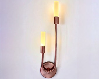 Rose Gold Wall Sconce, Led Wall Sconce, Modern Wall Light, Minimalist Wall Sconce, Unique Sconce Light, Bedroom Wall Sconce, Hallway Sconce