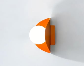 Orange Wall Sconce, Modern Wall Sconce, Minimalist Wall Sconce, Colored Sconce, Simple Light Fixture, Modern Home Decor, Colourful Lighting