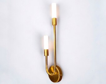 Gold Wall Sconce, Led Wall Light, Modern Wall Sconce, Minimalist Wall Sconce, Mid Century Sconce Light, Bedroom Wall Sconce, Led Wall Sconce