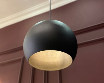Black Pendant Light, Globe Pendant Lamp, Contemporary Pendant, Modern Pendant Lamp, Decorative Pendant Light, Minimalist Pendant, Black Lamp