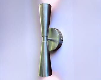 Double Light Wall Sconce, Plug-in Wall Sconce, Conic Wall Sconce, Silver Wall Sconce, Modern Wall Sconce, Minimal Wall Sconce, Wall Lighting