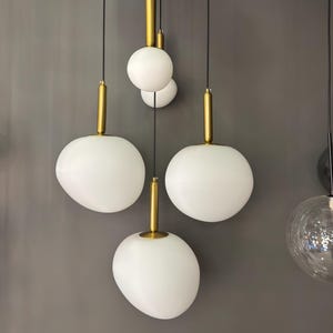 Cloud Glass Pendant Light: Modern White Globe Chandelier