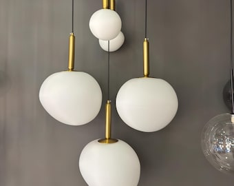 Cloud Glass Pendant Light: Modern White Globe Chandelier