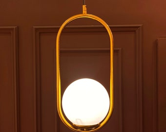 Oval Pendant Lamp, Ovoid Pendant Lamp, Unique Ceiling Pendant, Modern Long Chandelier, Modern Hanging Light, Dining Room Pendant