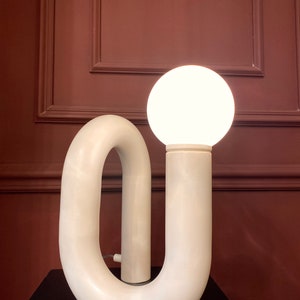 White Tube Table Lamp, Adjustable Lamp, Unique Table Lamp, Bedside Lamp, Living Room Decor, Home Decor, Modern Desk Lamp, Unique Lighting image 8