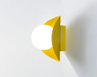 Modern Wall Sconce, Yellow Wall Sconce, Colored Wall Sconce, Contemporary Sconce, Minimalist Wall Light, Simple Light Fixture, Wall Lamp