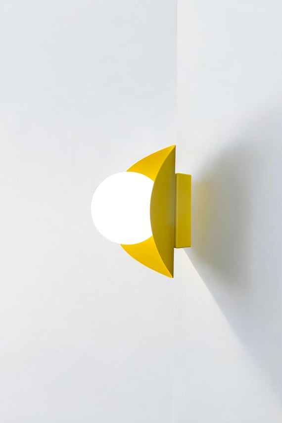 Modern Wall Sconce, Yellow Wall Sconce, Colored Wall Sconce, Contemporary Sconce, Minimalist Wall Light, Simple Light Fixture, Wall Lamp