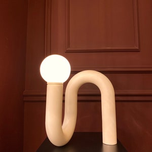 White Tube Table Lamp, Adjustable Lamp, Unique Table Lamp, Bedside Lamp, Living Room Decor, Home Decor, Modern Desk Lamp, Unique Lighting image 6
