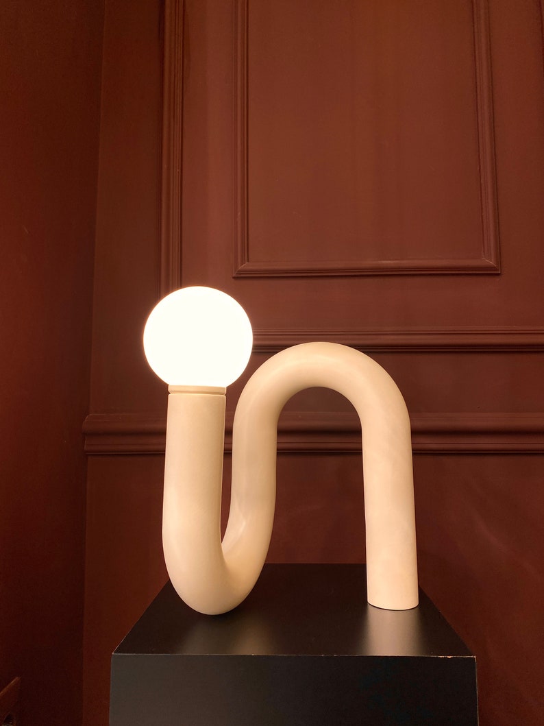 White Tube Table Lamp, Adjustable Lamp, Unique Table Lamp, Bedside Lamp, Living Room Decor, Home Decor, Modern Desk Lamp, Unique Lighting image 6
