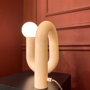 White Tube Table Lamp, Adjustable Lamp, Unique Table Lamp, Bedside Lamp, Living Room Decor, Home Decor, Modern Desk Lamp, Unique Lighting image 4