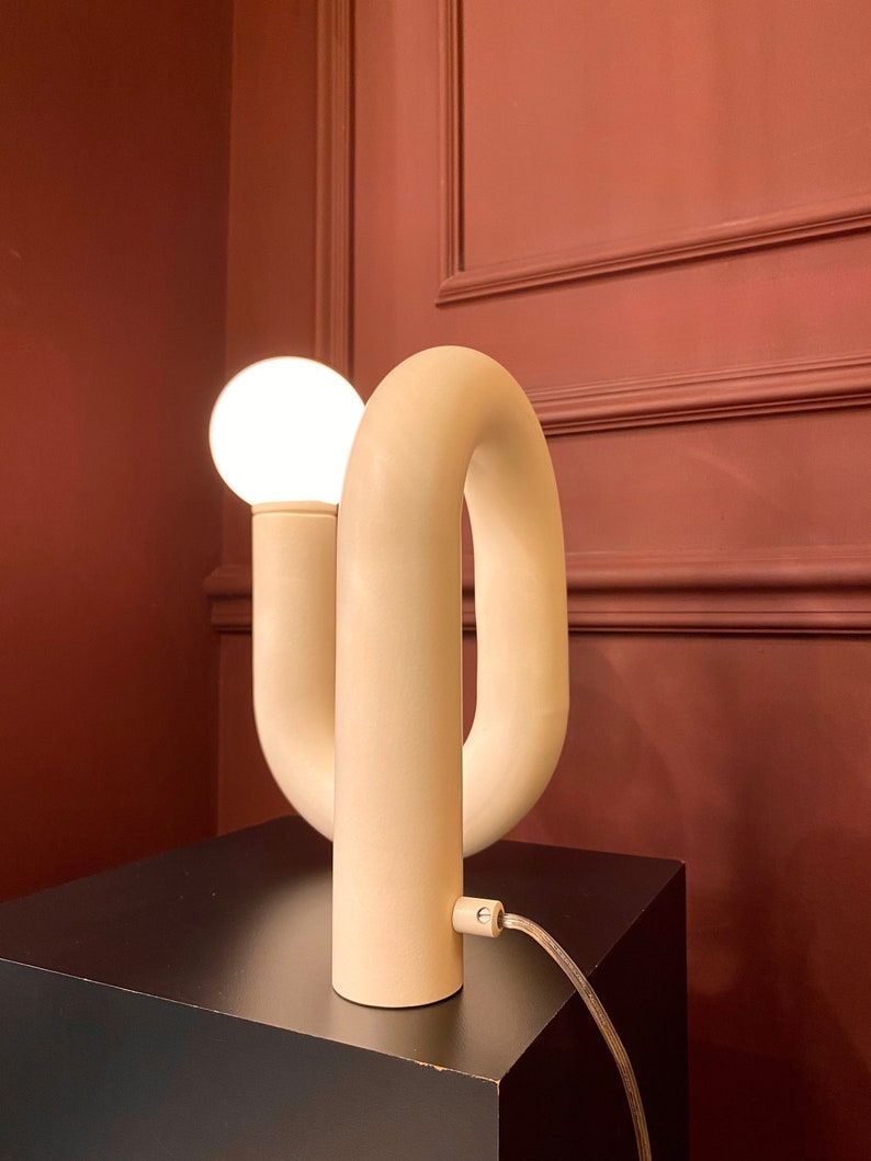 White Tube Table Lamp, Adjustable Lamp, Unique Table Lamp, Bedside Lamp, Living Room Decor, Home Decor, Modern Desk Lamp, Unique Lighting image 4