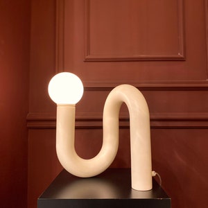 White Tube Table Lamp, Adjustable Lamp, Unique Table Lamp, Bedside Lamp, Living Room Decor, Home Decor, Modern Desk Lamp, Unique Lighting image 2