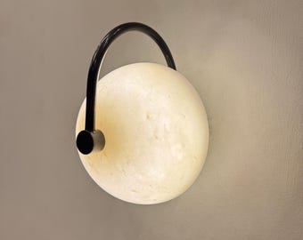 Marble Dome Wall Sconce: Modern Alabaster Light Fixture