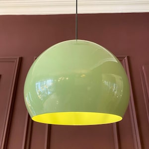 Mint Green Pendant Light, Colored Pendant, Minimalist Pendant Lamp, Globe Pendant Lamp, Decorative Pendant, Colourful Lighting, Green Lamp