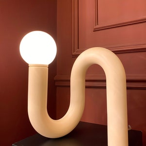 White Tube Table Lamp, Adjustable Lamp, Unique Table Lamp, Bedside Lamp, Living Room Decor, Home Decor, Modern Desk Lamp, Unique Lighting image 5