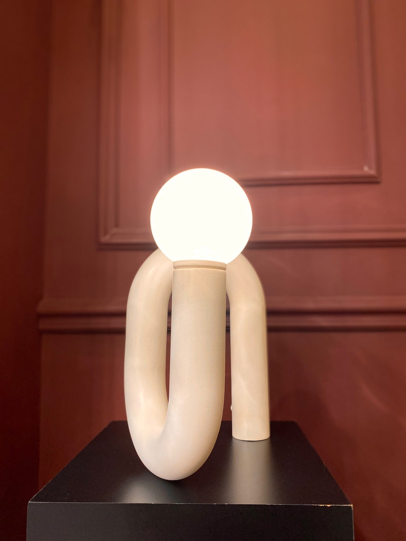 White Tube Table Lamp, Adjustable Lamp, Unique Table Lamp, Bedside Lamp, Living Room Decor, Home Decor, Modern Desk Lamp, Unique Lighting image 9