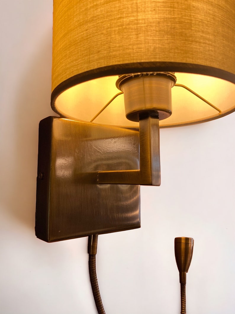 Bedroom Wall Sconce, Reading Lamp, Plug-in Wall Sconce, Bedside Wall ...