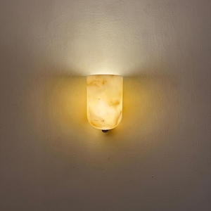 Marble Wall Light, Minimalist Wall Sconce, Alabaster Wall Light, Marble Wall Decor, Marble Light For Bedroom, Unique Marble Light, Sconces