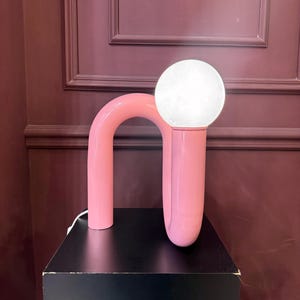 Baby Pink Tube Table Lamp, Pink Table Lamp, Unique Lamp, Modern Bedside ...