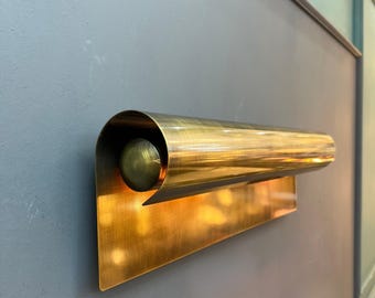 Antique Brass Picture Light, Modern Art Gallery Lighting, Minimalist Vanity Light